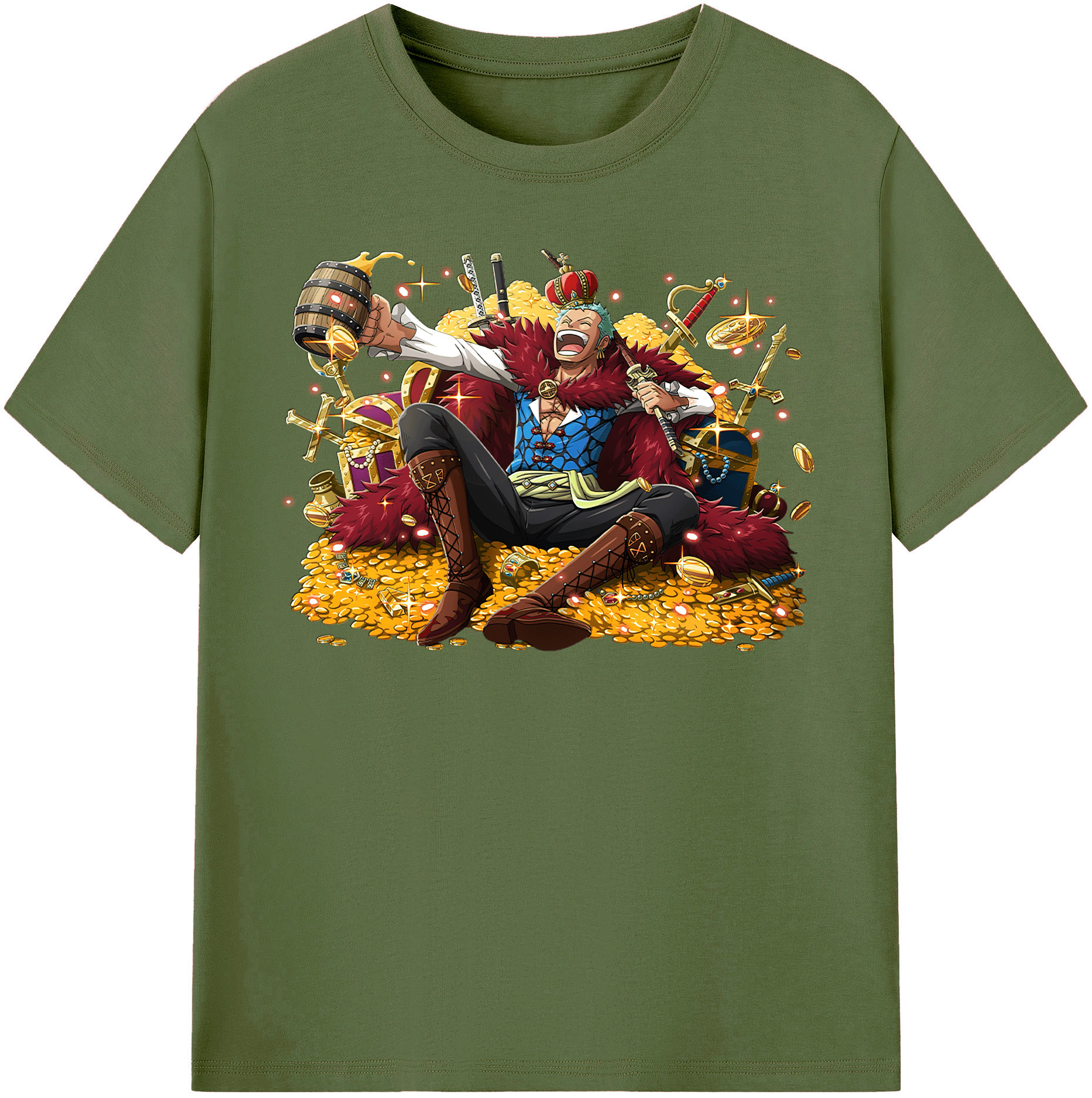ワンピース ロロノア・ゾロ ONE PIECE Roronoa Zoro 綿100％半袖Tシャツ（フロントプリント）